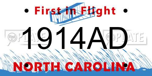 1914AD North Carolina License Plate