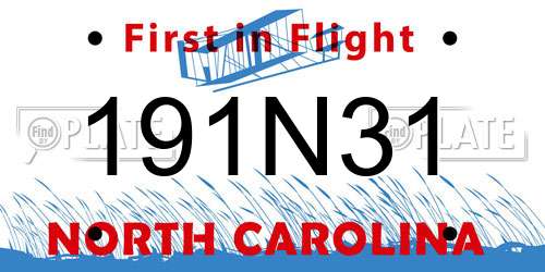 191N31 North Carolina License Plate