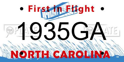 1935GA North Carolina License Plate