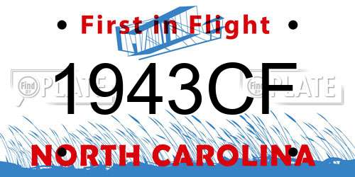 1943CF North Carolina License Plate