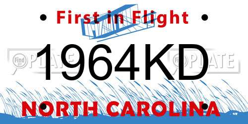 1964KD North Carolina License Plate