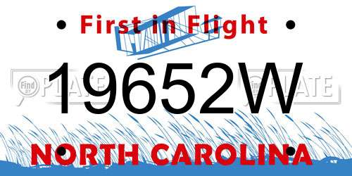 19652W North Carolina License Plate