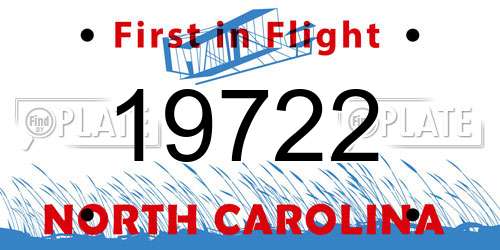 19722 North Carolina License Plate