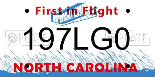 197LG0 North Carolina License Plate