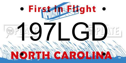 197LGD North Carolina License Plate