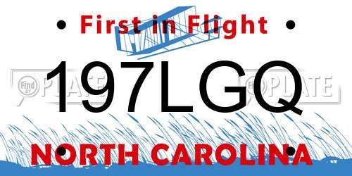197LGQ North Carolina License Plate