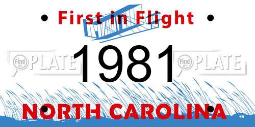 1981 North Carolina License Plate