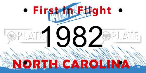 1982 North Carolina License Plate