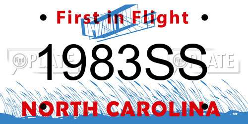 1983SS North Carolina License Plate