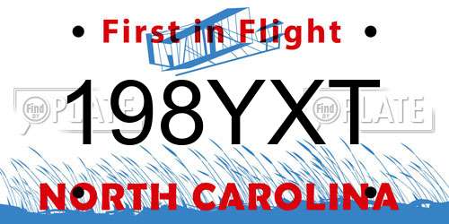 198YXT North Carolina License Plate