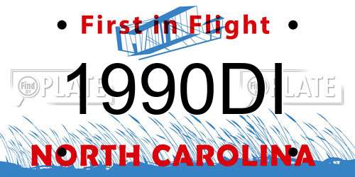 1990DI North Carolina License Plate