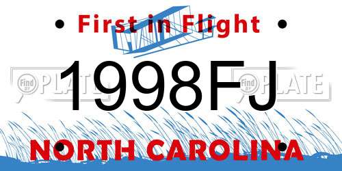 1998FJ North Carolina License Plate