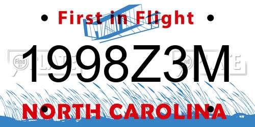 1998Z3M North Carolina License Plate