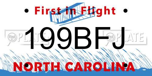 199BFJ North Carolina License Plate