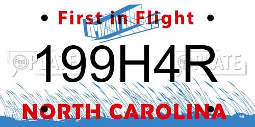 199H4R North Carolina License Plate