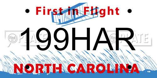 199HAR North Carolina License Plate