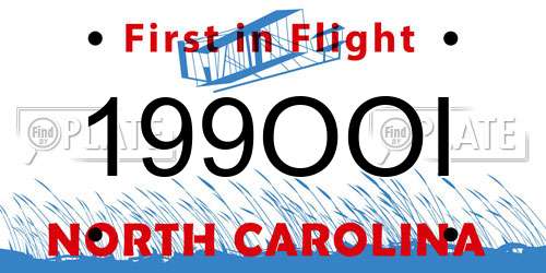 199OOI North Carolina License Plate