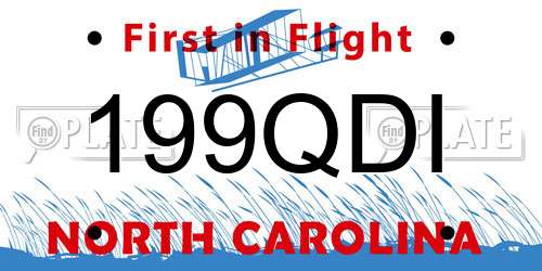 199QDI North Carolina License Plate