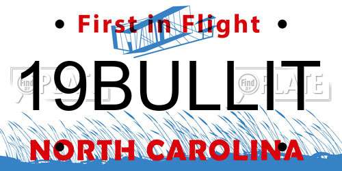 19BULLIT North Carolina License Plate