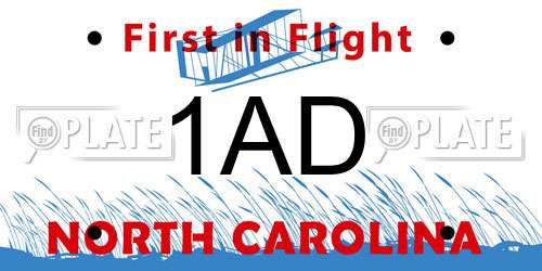 1AD North Carolina License Plate