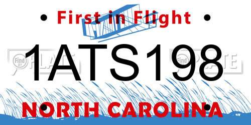 1ATS198 North Carolina License Plate