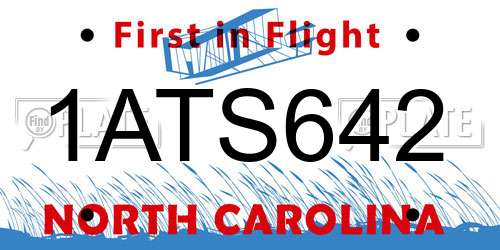 1ATS642 North Carolina License Plate