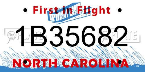 1B35682 North Carolina License Plate