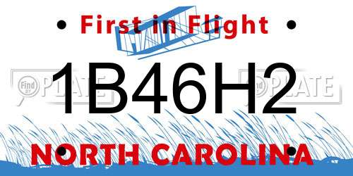 1B46H2 North Carolina License Plate