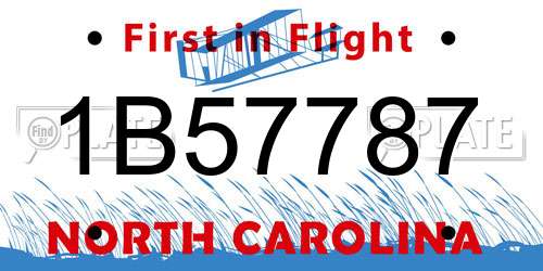 1B57787 North Carolina License Plate