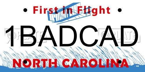 1BADCAD North Carolina License Plate