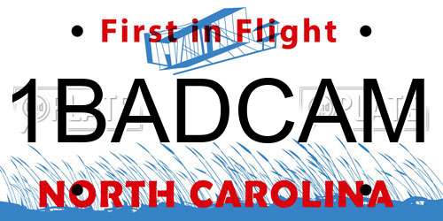 1BADCAM North Carolina License Plate