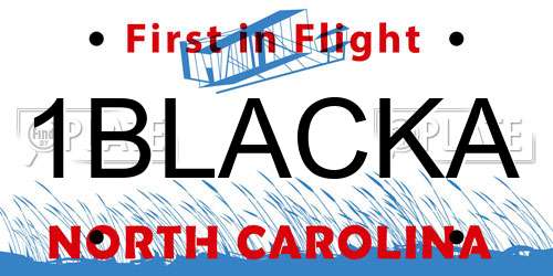 1BLACKA North Carolina License Plate