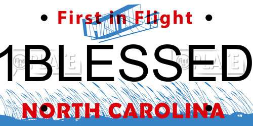 1BLESSED North Carolina License Plate