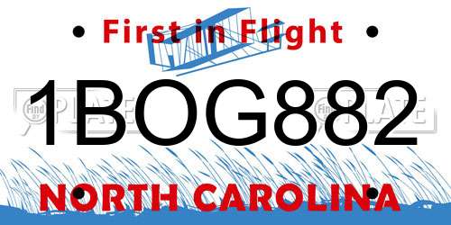 1BOG882 North Carolina License Plate