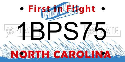 1BPS75 North Carolina License Plate