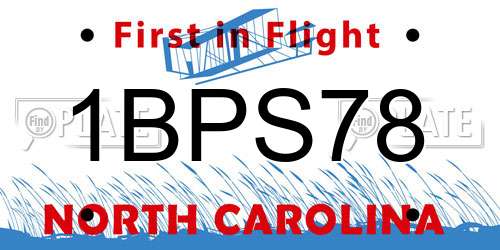 1BPS78 North Carolina License Plate
