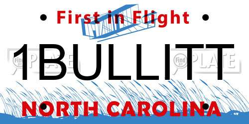 1BULLITT North Carolina License Plate