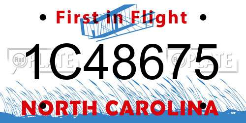 1C48675 North Carolina License Plate