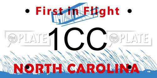 1CC North Carolina License Plate