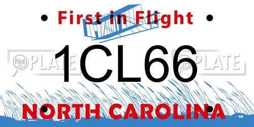 1CL66 North Carolina License Plate