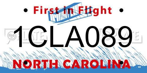 1CLA089 North Carolina License Plate