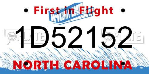1D52152 North Carolina License Plate