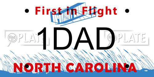 1DAD North Carolina License Plate