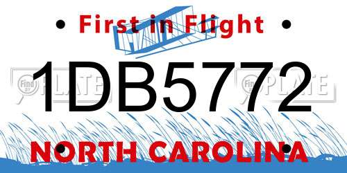 1DB5772 North Carolina License Plate