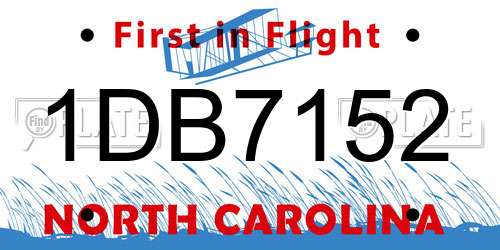 1DB7152 North Carolina License Plate