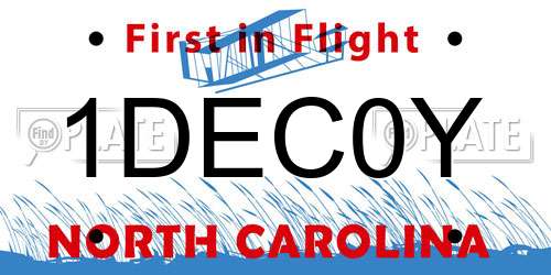 1DEC0Y North Carolina License Plate