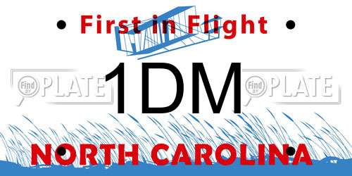 1DM North Carolina License Plate