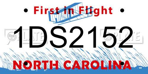 1DS2152 North Carolina License Plate