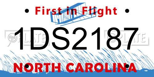 1DS2187 North Carolina License Plate