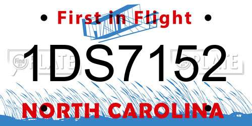 1DS7152 North Carolina License Plate